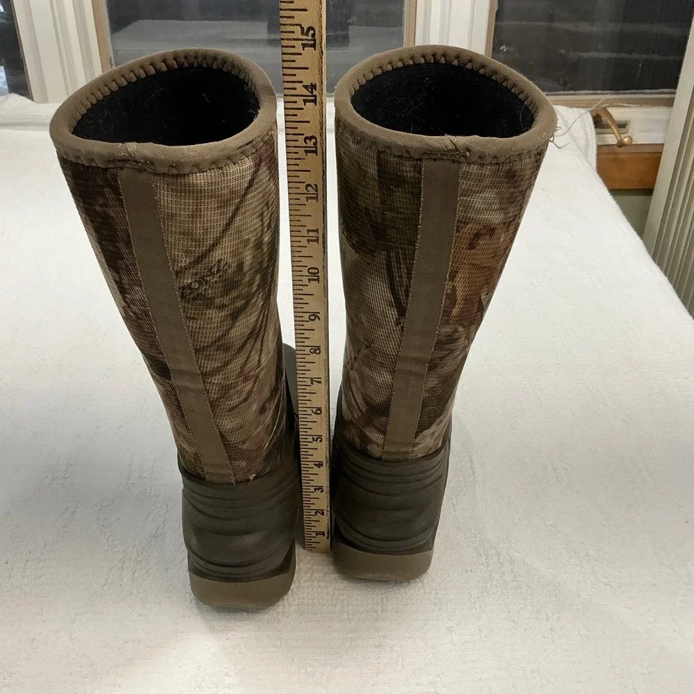 Cabelas Instinct Zonz Woodlands 9mm Neoprene Hunting Boots‎ Brown Camo Womens 6